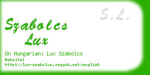 szabolcs lux business card